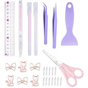 NWT Amazon Arvakr Pink/Purple Scrapbooking Tools Set of 8 Supplies